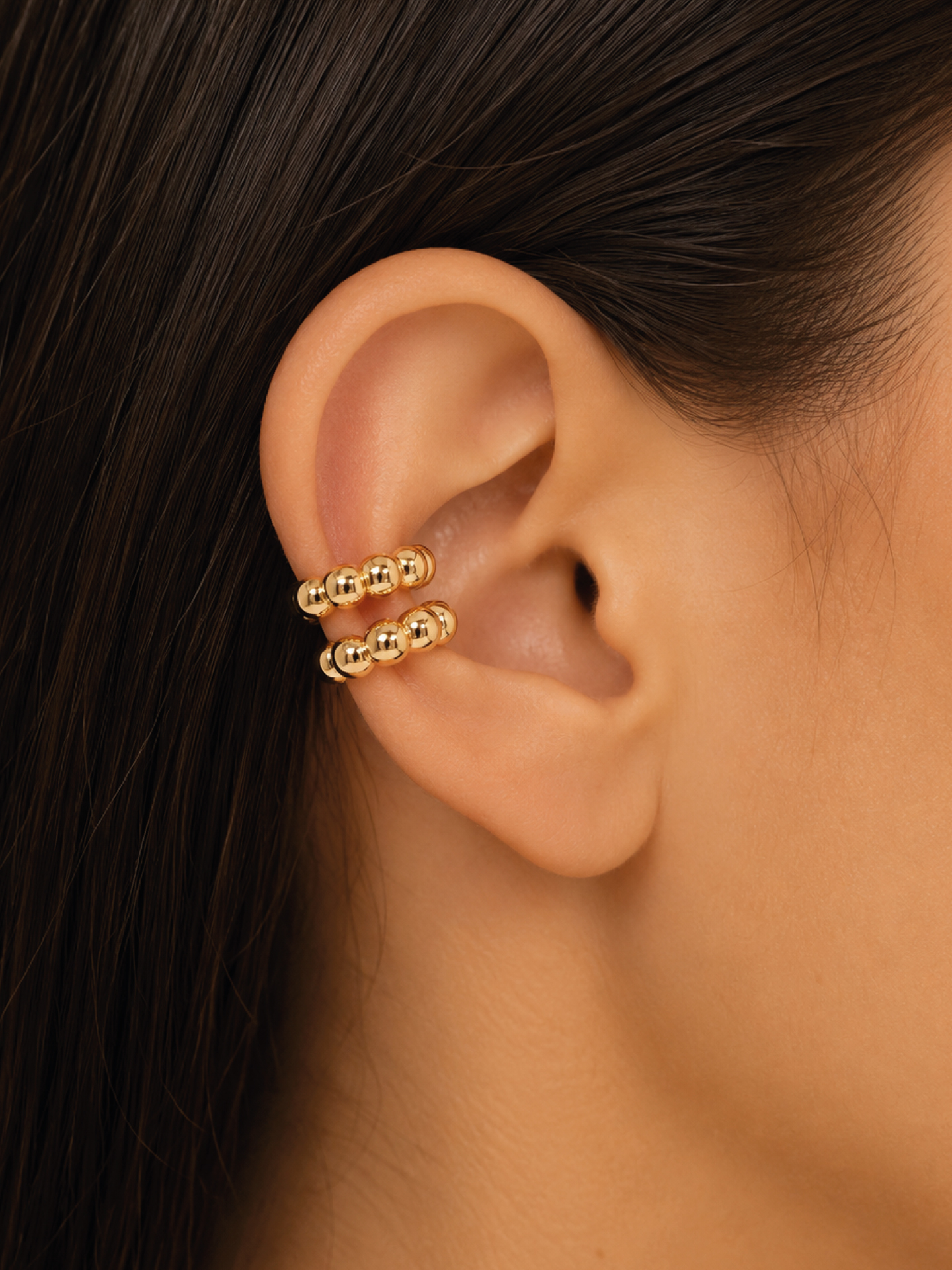 ear cuff chunky beads Duo Ear Cuff chunky Beads - Imagen 1