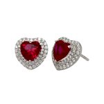 Aretes Diana corazon rojo