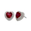 Aretes Diana corazon rojo