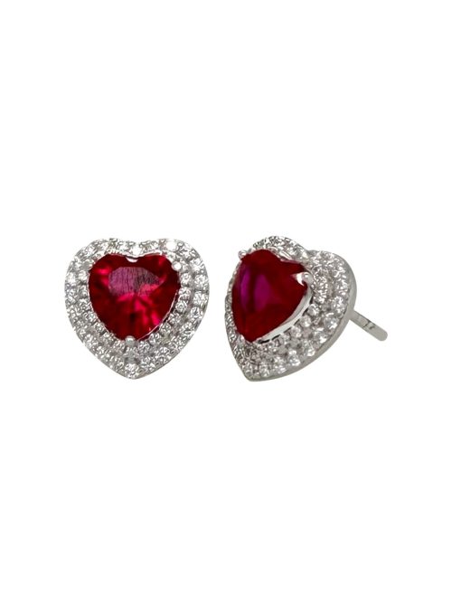 Aretes Diana corazon rojo