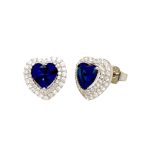 Aretes Diana corazon azul