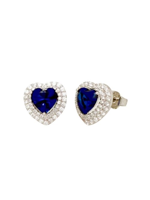 Aretes Diana corazon azul