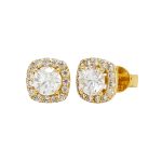 Aretes Olive Moissanita dorado