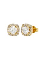 Aretes Olive Moissanita dorado