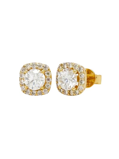 Aretes Olive Moissanita dorado
