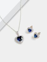 Aretes Diana corazon azul - Imagen 2