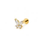 Piercing Mariposa blanco 6 mm