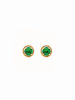Aretes Solitario Verde