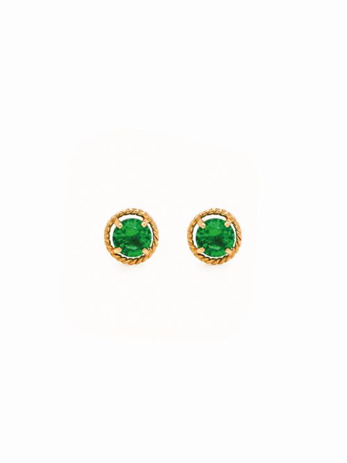 Aretes Solitario Verde