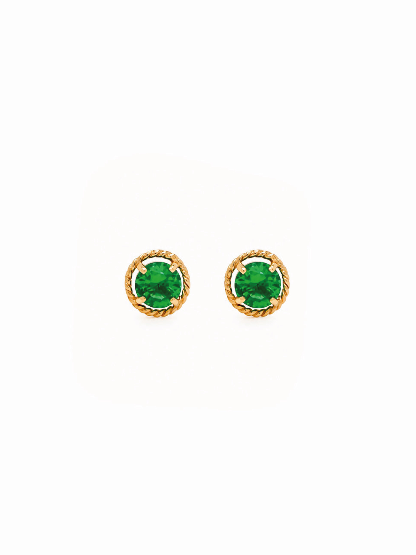 solitario verde Aretes Solitario Verde - Imagen 1