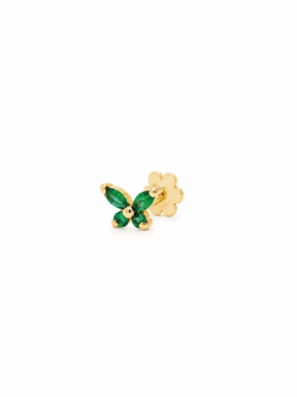 Piercing mariposa verde 6mm