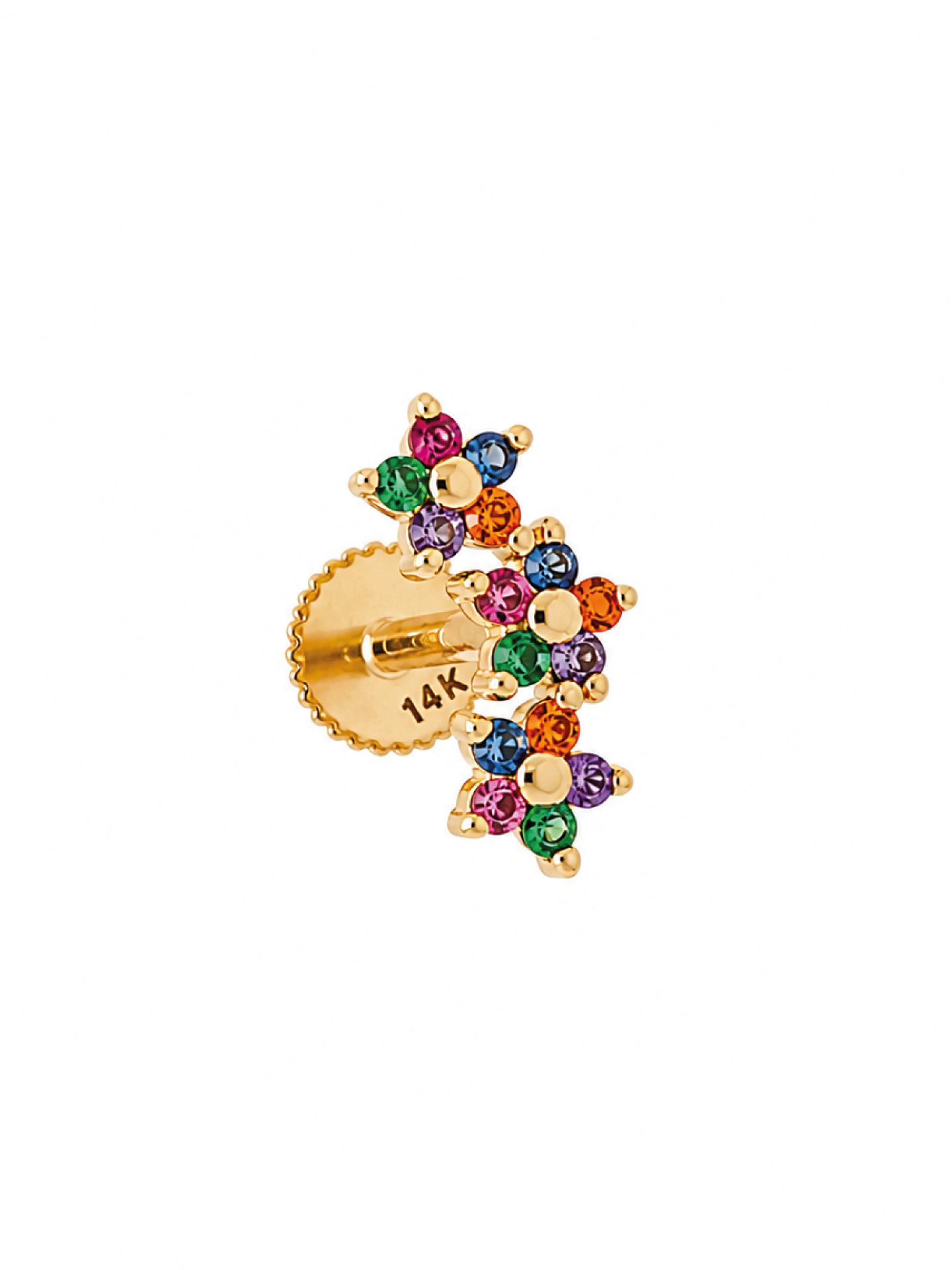 trio flores multicolor Piercing Trio Flores multicolor 8 mm - Imagen 1