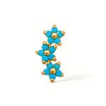 Piercing Trio de Flores turquesa 8 mm