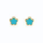 Aretes Flor turquesa
