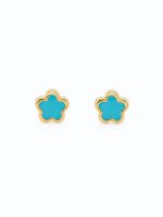 Aretes Flor turquesa