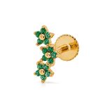 Piercing Trio Flores verde 8 mm