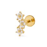 Piercing Trio de Flores blanco 8 mm