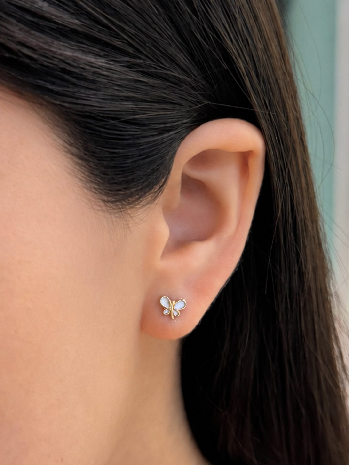 Aretes Mariposa madre perla
