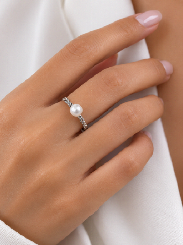 Anillo Perla plata