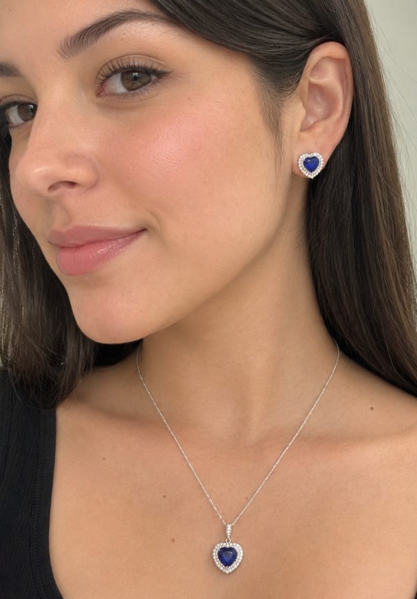 Set de joyas Diana corazon azul