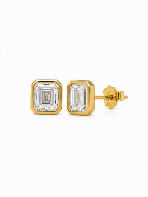 Aretes Marjorie Moissanita dorado