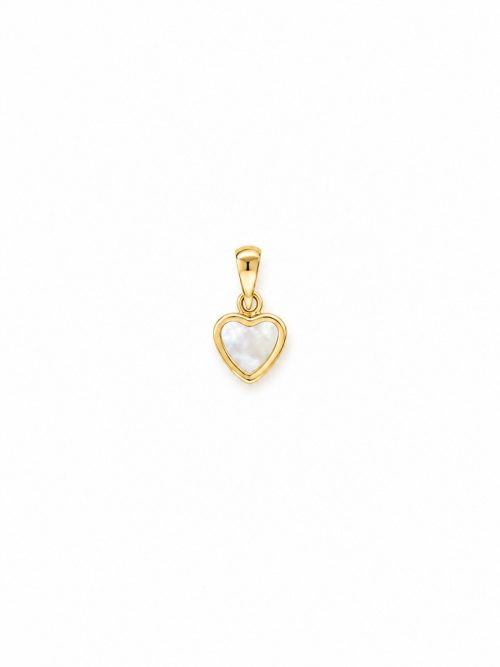 Dije Corazon oro nacar 7mm