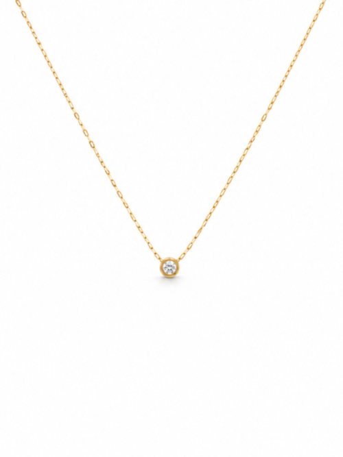 Cadena Solitario diamante Bezel 0.20