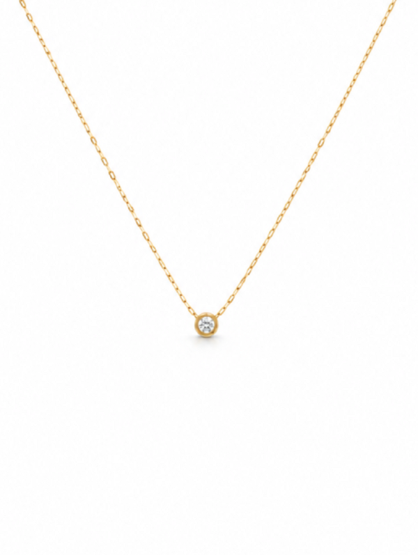 Cadena Solitario diamante Bezel 0.20