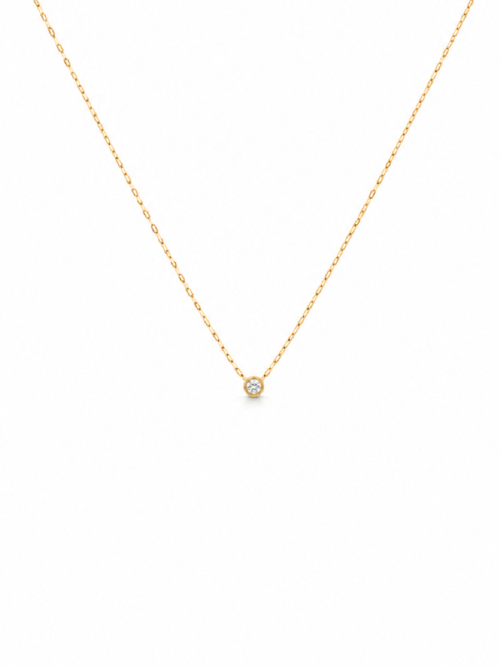Cadena Solitario diamante Bezel 0.10