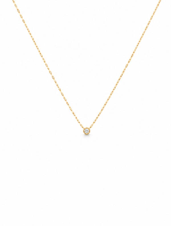 Cadena Solitario diamante Bezel 0.10