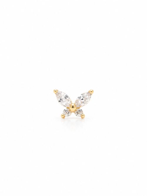 Piercing Mariposa blanco 8 mm