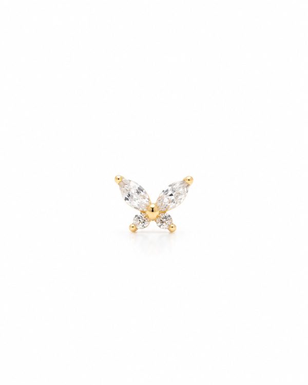 Piercing Mariposa blanco 8 mm