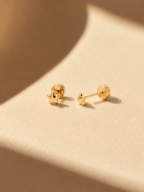Aretes abridores estrella oro 4mm